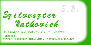 szilveszter matkovich business card